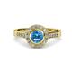 4 - Ara Blue Topaz and Diamond Halo Engagement Ring 