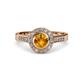 4 - Ara Citrine and Diamond Halo Engagement Ring 