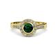 4 - Ara Emerald and Diamond Halo Engagement Ring 