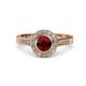 4 - Ara Ruby and Diamond Halo Engagement Ring 