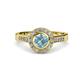 4 - Ara Aquamarine and Diamond Halo Engagement Ring 