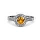 4 - Ara Citrine and Diamond Halo Engagement Ring 