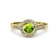 4 - Ara Peridot and Diamond Halo Engagement Ring 