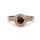 4 - Ara Red Garnet and Diamond Halo Engagement Ring 