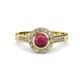 4 - Ara Rhodolite Garnet and Diamond Halo Engagement Ring 