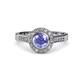 4 - Ara Tanzanite and Diamond Halo Engagement Ring 