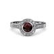 4 - Ara Red Garnet and Diamond Halo Engagement Ring 