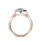 5 - Ara Blue Topaz and Diamond Halo Engagement Ring 
