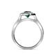 5 - Ara Emerald and Diamond Halo Engagement Ring 