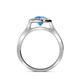 5 - Ara Blue Topaz and Diamond Halo Engagement Ring 