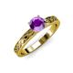 3 - Maren Classic 6.50 mm Round Amethyst Solitaire Engagement Ring 