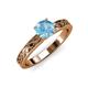 3 - Maren Classic 6.50 mm Round Blue Topaz Solitaire Engagement Ring 