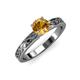 3 - Maren Classic 6.50 mm Round Citrine Solitaire Engagement Ring 