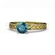 1 - Maren Classic 6.50 mm Round London Blue Topaz Solitaire Engagement Ring 