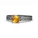 1 - Maren Classic 6.50 mm Round Citrine Solitaire Engagement Ring 