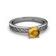 4 - Maren Classic 6.50 mm Round Citrine Solitaire Engagement Ring 