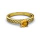 4 - Maren Classic 6.50 mm Round Citrine Solitaire Engagement Ring 