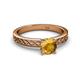 4 - Maren Classic 6.50 mm Round Citrine Solitaire Engagement Ring 