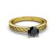 4 - Maren Classic 6.00 mm Round Black Diamond Solitaire Engagement Ring 