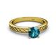 4 - Maren Classic 6.50 mm Round London Blue Topaz Solitaire Engagement Ring 