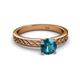 4 - Maren Classic 6.50 mm Round London Blue Topaz Solitaire Engagement Ring 