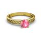 4 - Maren Classic 6.50 mm Round Pink Tourmaline Solitaire Engagement Ring 