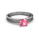 4 - Maren Classic 6.50 mm Round Pink Tourmaline Solitaire Engagement Ring 