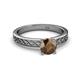 4 - Maren Classic 6.50 mm Round Smoky Quartz Solitaire Engagement Ring 