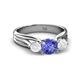 2 - Alyssa Tanzanite and White Sapphire Three Stone Engagement Ring 