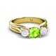 2 - Alyssa Peridot and White Sapphire Three Stone Engagement Ring 