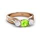 2 - Alyssa Peridot and White Sapphire Three Stone Engagement Ring 