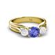 2 - Alyssa Tanzanite and White Sapphire Three Stone Engagement Ring 