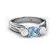 2 - Alyssa Aquamarine and White Sapphire Three Stone Engagement Ring 