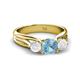 2 - Alyssa Aquamarine and White Sapphire Three Stone Engagement Ring 