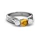 2 - Alyssa Citrine and White Sapphire Three Stone Engagement Ring 
