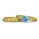 1 - Florie Classic Blue Topaz Solitaire Bridal Set Ring 