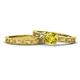 1 - Florie Classic Yellow Diamond Solitaire Bridal Set Ring 