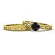 1 - Florie Classic Black Diamond Solitaire Bridal Set Ring 