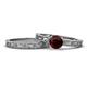1 - Florie Classic Red Garnet Solitaire Bridal Set Ring 