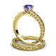 3 - Florie Classic Tanzanite Solitaire Bridal Set Ring 