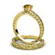 3 - Florie Classic Citrine Solitaire Bridal Set Ring 