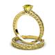 3 - Florie Classic Yellow Diamond Solitaire Bridal Set Ring 
