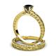 3 - Florie Classic Black Diamond Solitaire Bridal Set Ring 