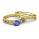 4 - Florie Classic Tanzanite Solitaire Bridal Set Ring 