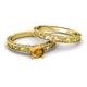 4 - Florie Classic Citrine Solitaire Bridal Set Ring 