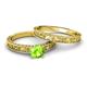 4 - Florie Classic Peridot Solitaire Bridal Set Ring 