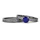 1 - Cael Classic Blue Sapphire Solitaire Bridal Set Ring 