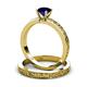3 - Cael Classic Blue Sapphire Solitaire Bridal Set Ring 