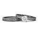 1 - Cael Classic White Sapphire Solitaire Bridal Set Ring 