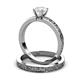 3 - Cael Classic White Sapphire Solitaire Bridal Set Ring 